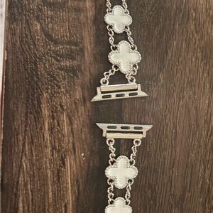 Silver & White Apple Watch Bracelet